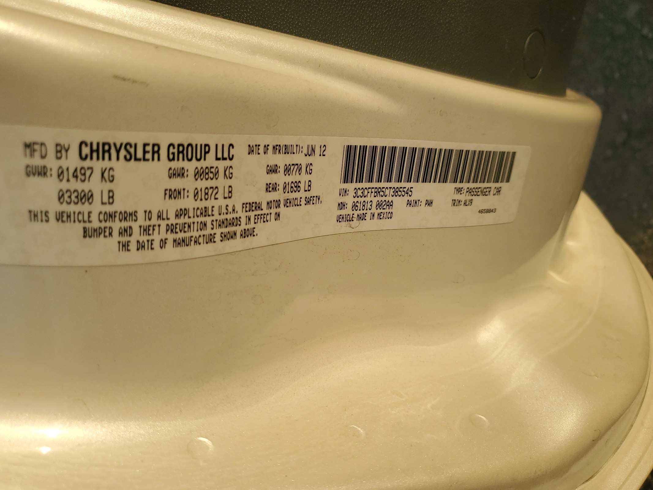 3C3CFFBR5CT385545 2012 Fiat 500 Sport