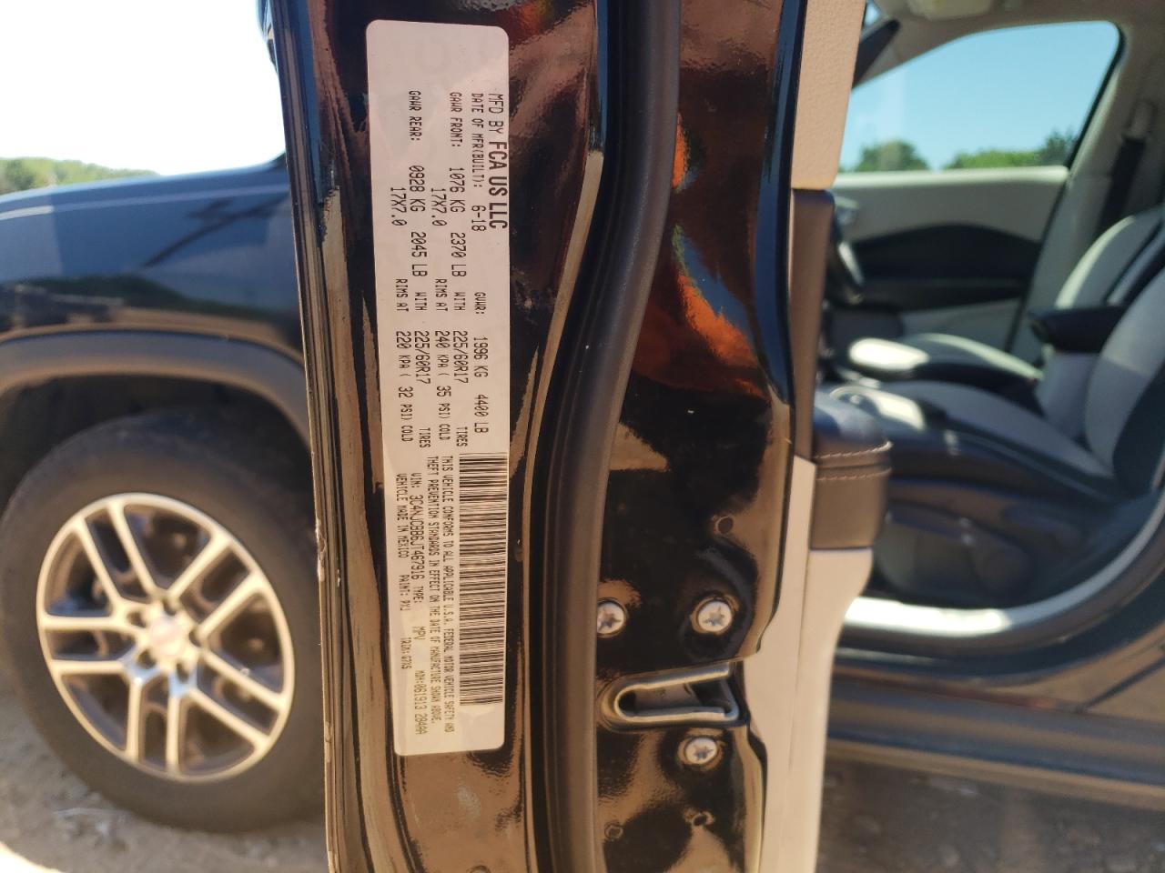 2018 Jeep Compass Latitude VIN: 3C4NJCBB6JT467916 Lot: 61802724