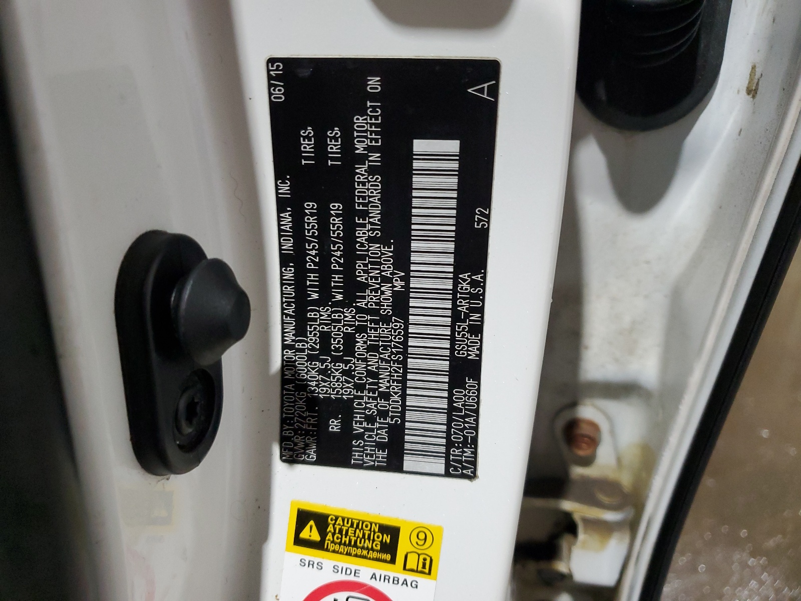 5TDDKRFH2FS176597 2015 Toyota Highlander Limited