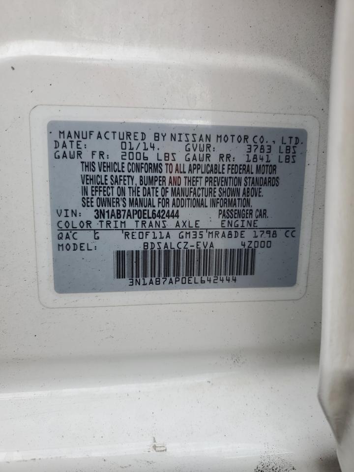 2014 Nissan Sentra S VIN: 3N1AB7AP0EL642444 Lot: 63698264