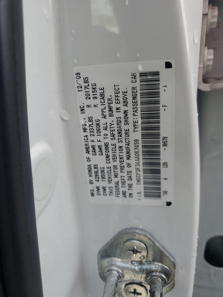 1HGCP2F34AA067459 2010 Honda Accord Lx