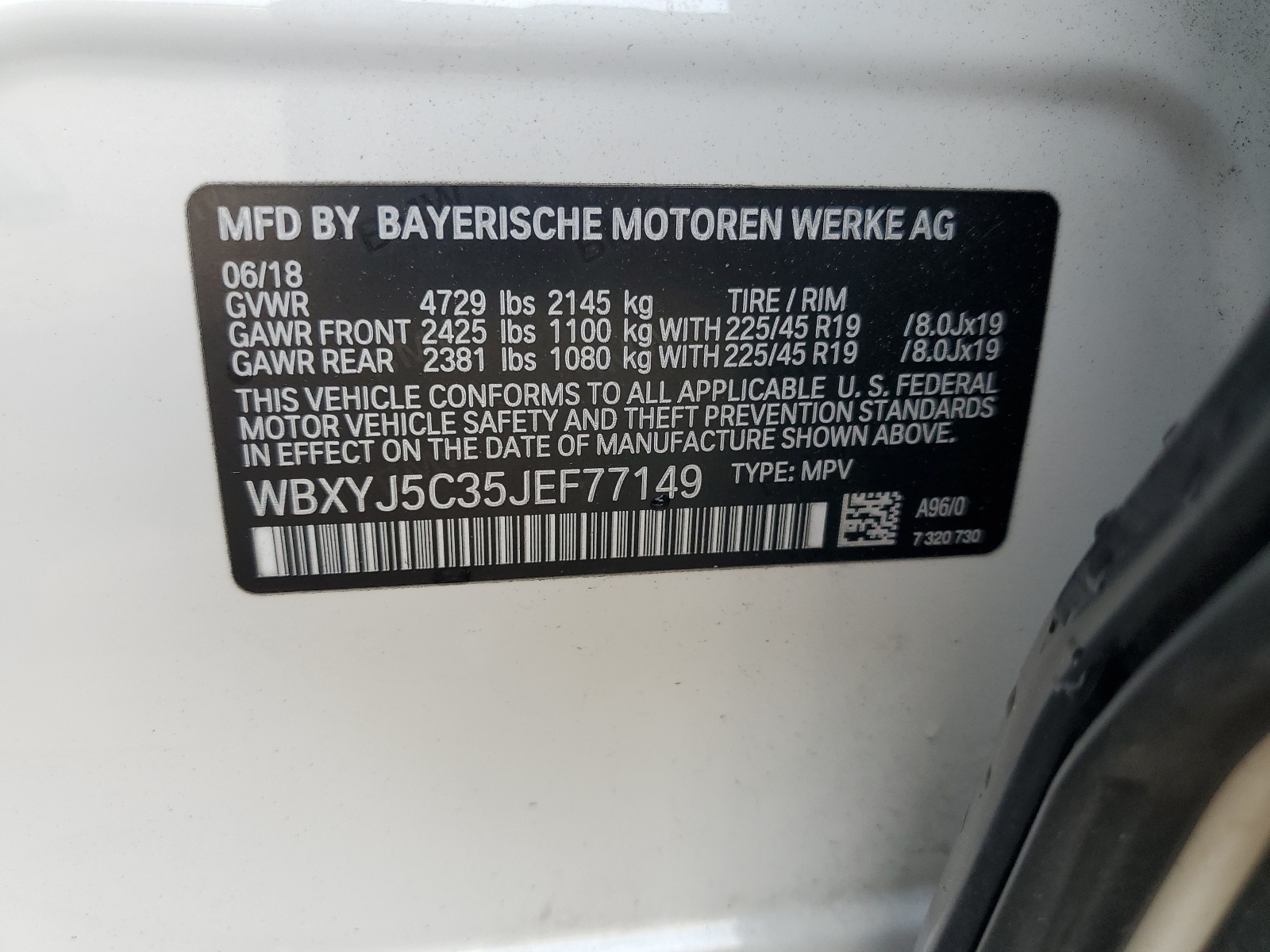 WBXYJ5C35JEF77149 2018 BMW X2 xDrive28I