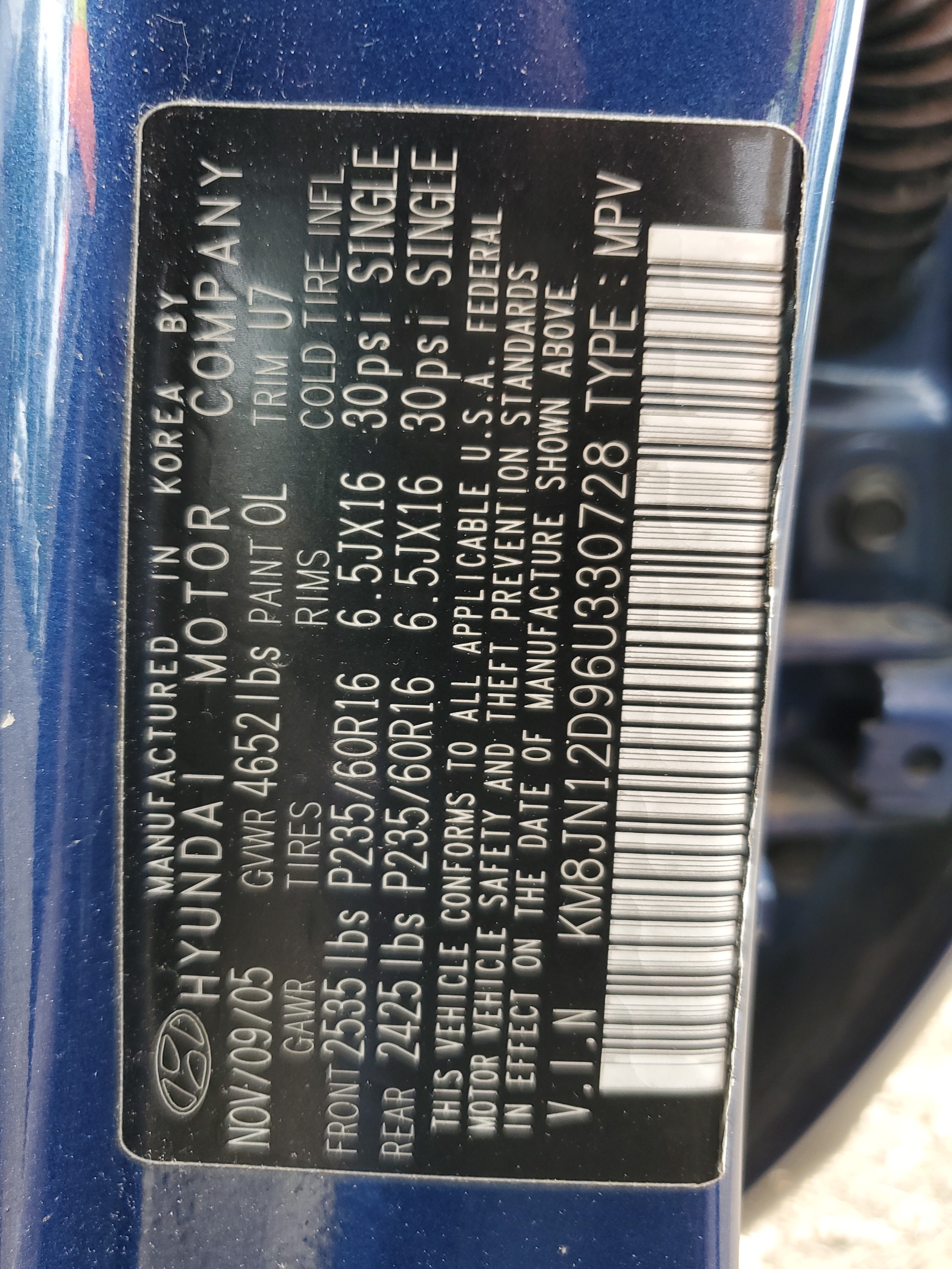 KM8JN12D96U330728 2006 Hyundai Tucson Gls