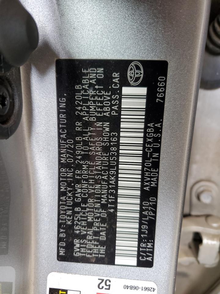 4T1F31AK9LU538163 2020 Toyota Camry Xle