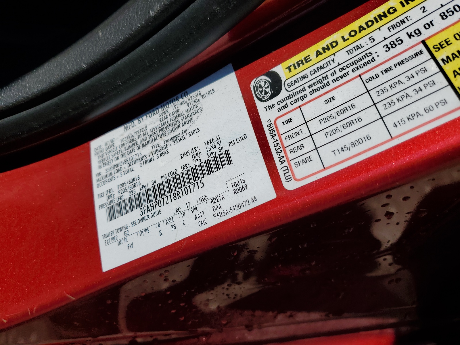 3FAHP07Z18R101715 2008 Ford Fusion Se