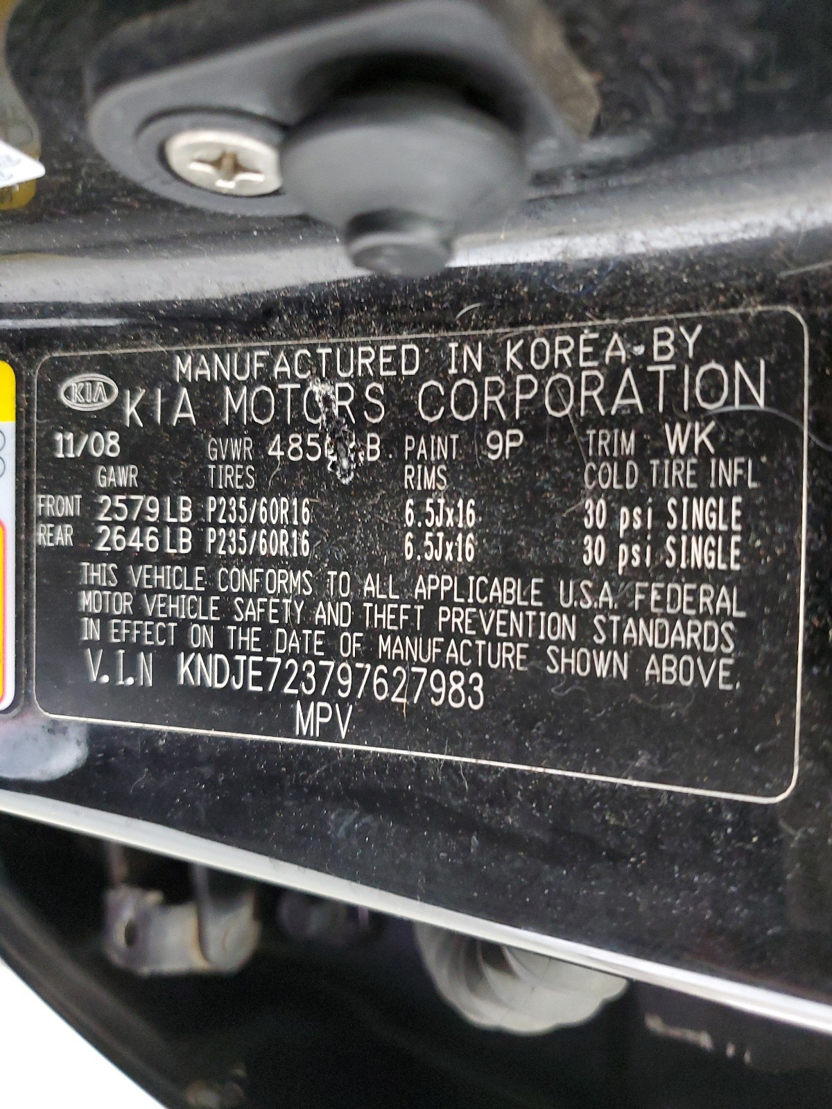 KNDJE723797627983 2009 Kia Sportage Lx