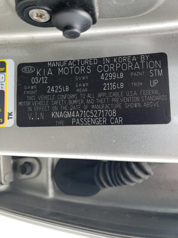 2012 Kia Optima Lx VIN: KNAGM4A71C5271708 Lot: 65250364