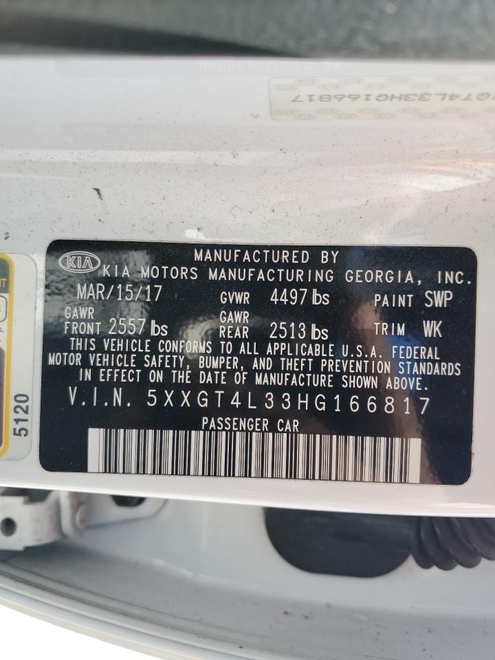 2017 Kia Optima Lx VIN: 5XXGT4L33HG166817 Lot: 65149964