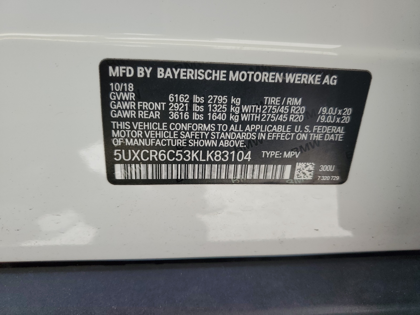 5UXCR6C53KLK83104 2019 BMW X5 xDrive40I