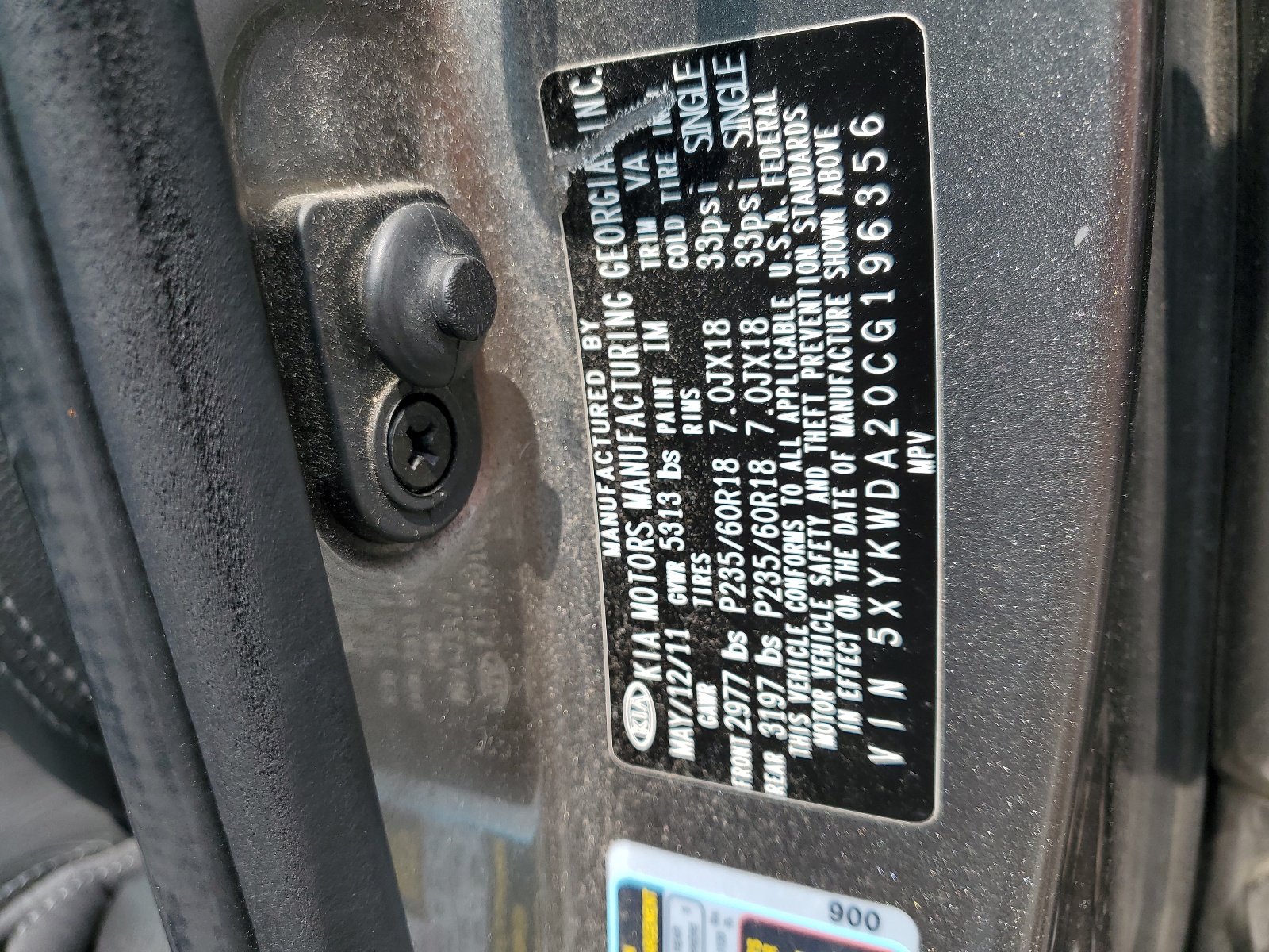 5XYKWDA20CG196356 2012 Kia Sorento Sx