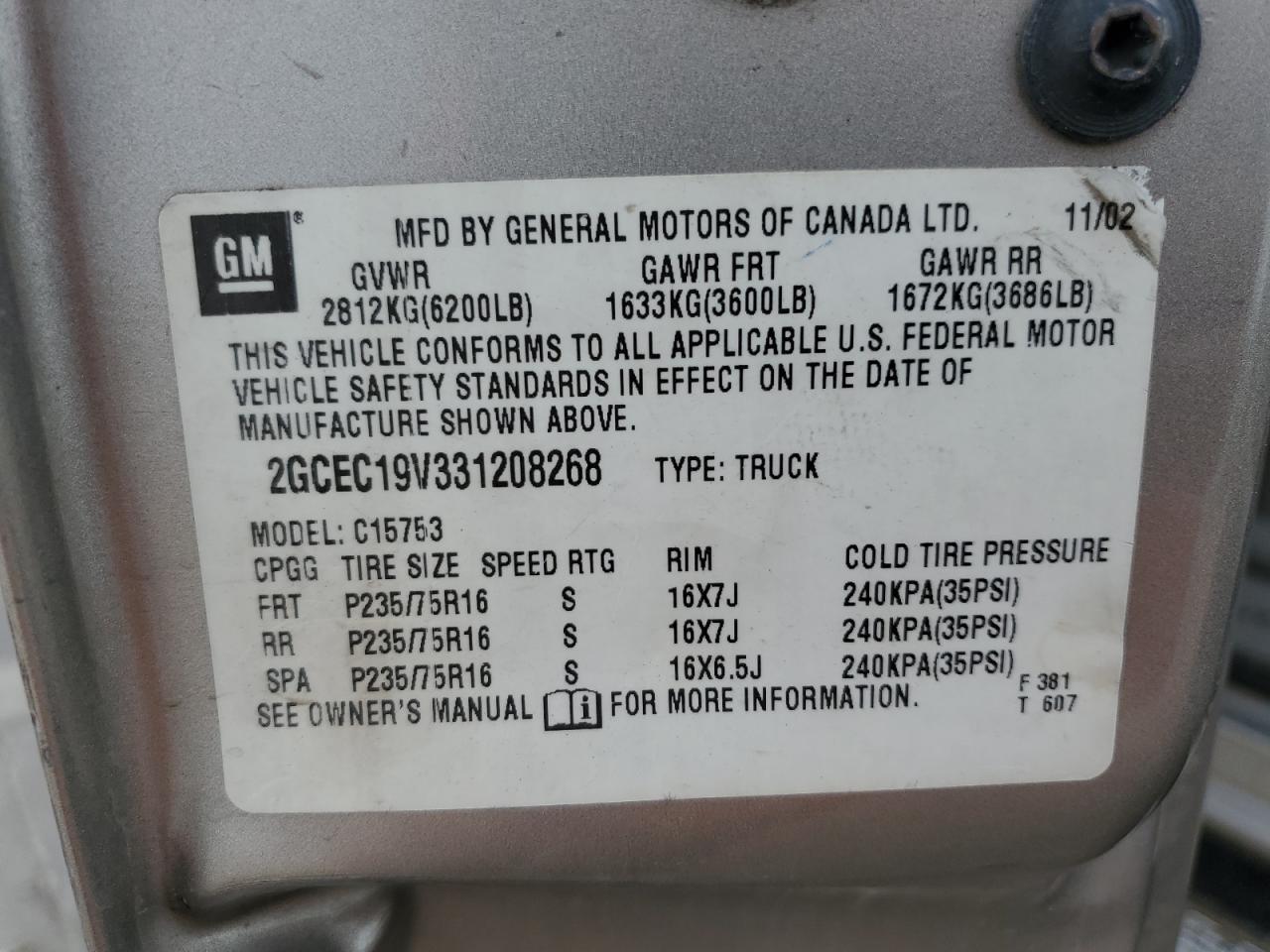 2000 Chevrolet Silverado C1500 VIN: 2GCEC19V7Y1375059 Lot: 74767154