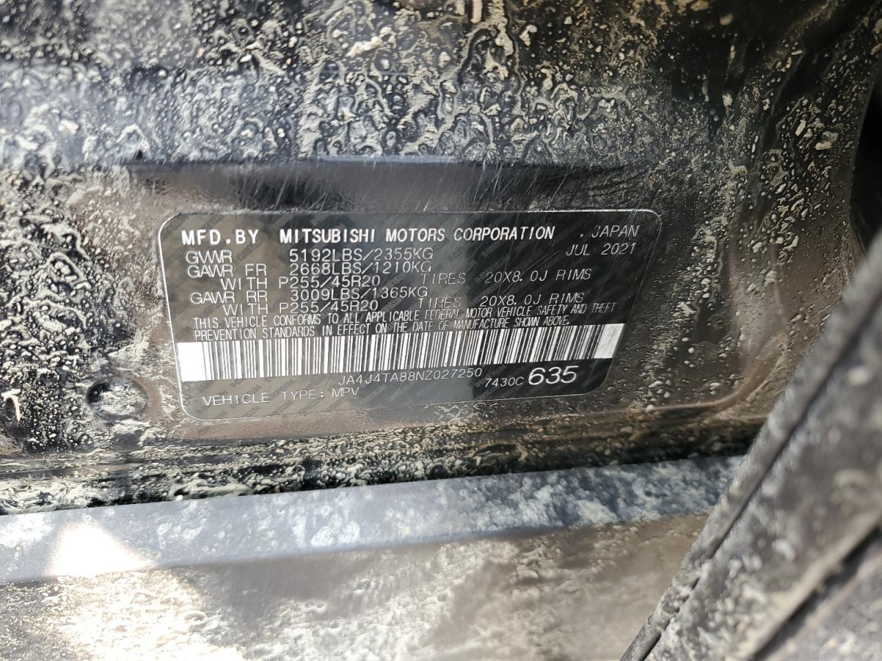 2022 Mitsubishi Outlander Es VIN: JA4J4TA88NZ027250 Lot: 64467154