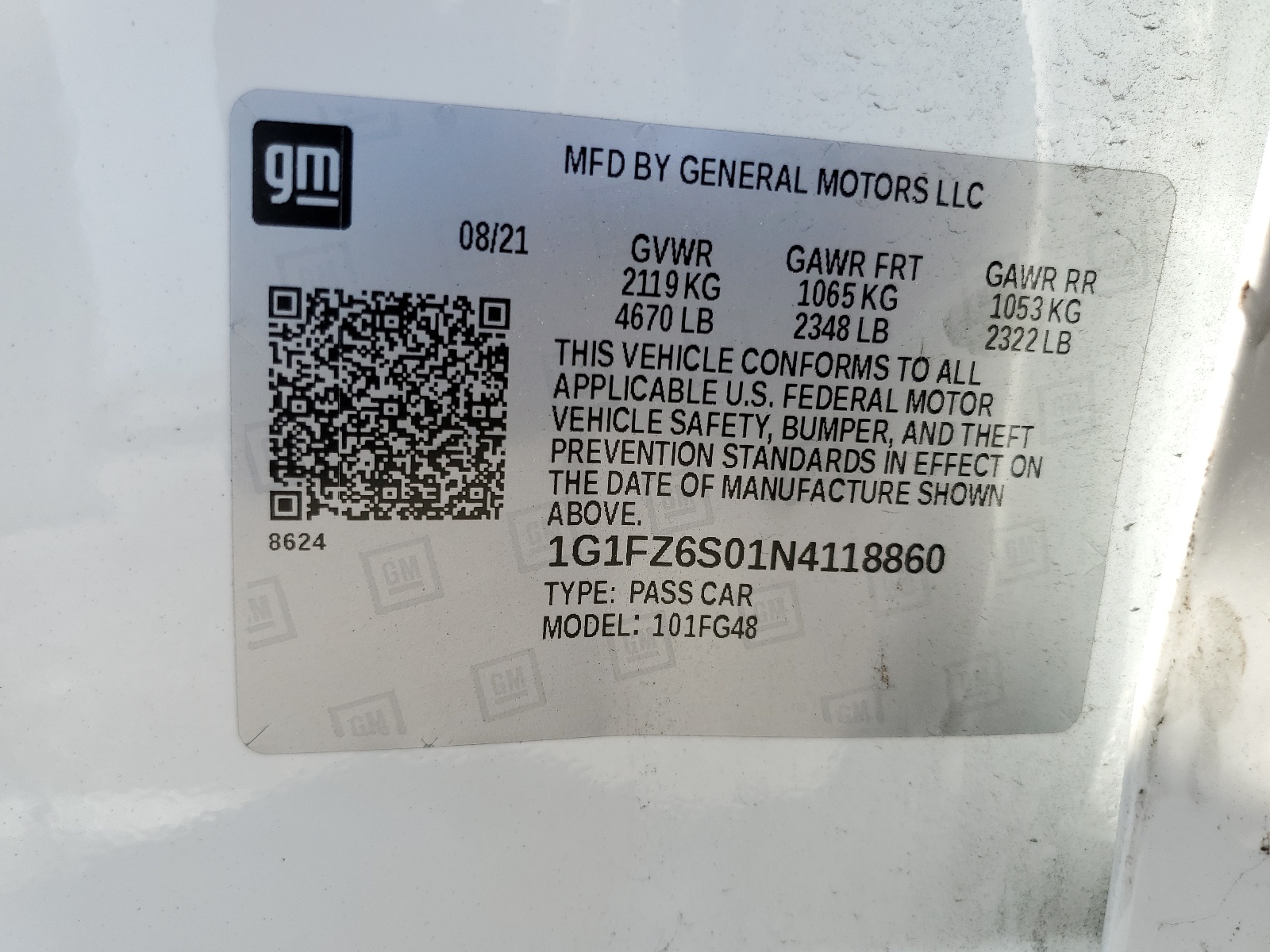 1G1FZ6S01N4118860 2022 Chevrolet Bolt Euv Premier