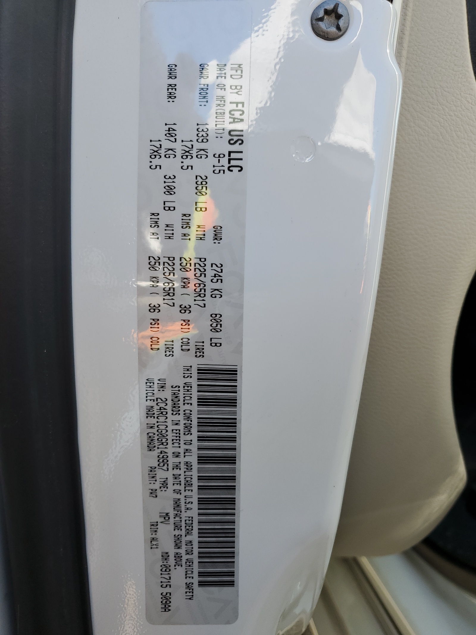 2C4RC1CG0GR149957 2016 Chrysler Town & Country Touring L