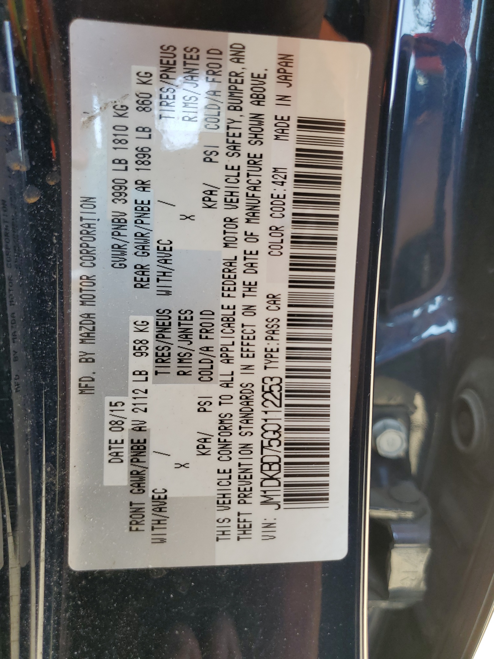 JM1DKBD75G0112253 2016 Mazda Cx-3 Grand Touring