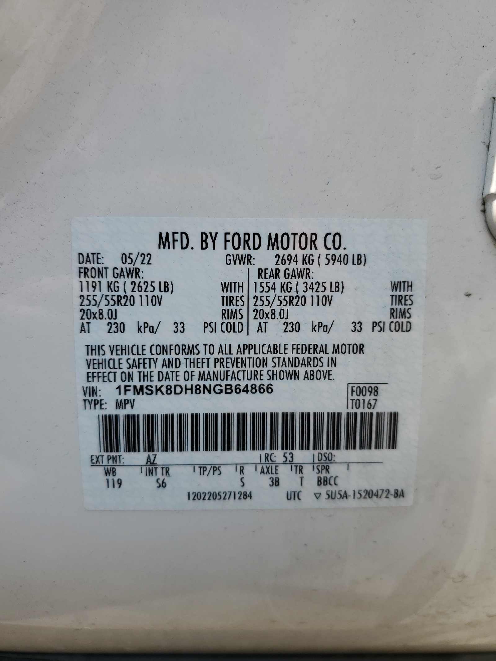 1FMSK8DH8NGB64866 2022 Ford Explorer Xlt