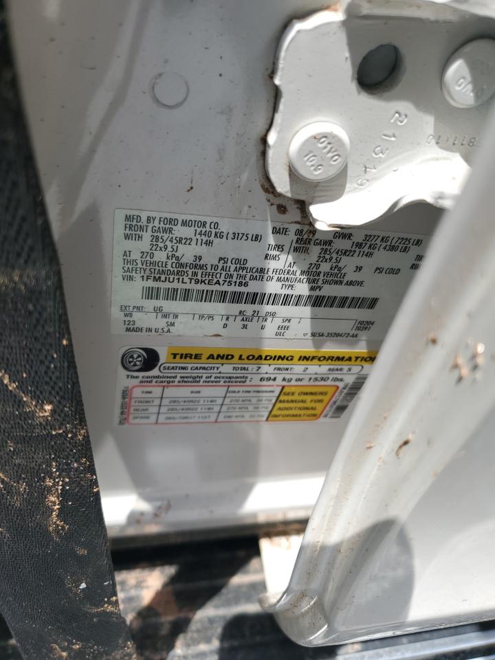 2019 Ford Expedition Platinum VIN: 1FMJU1LT9KEA75186 Lot: 62411804