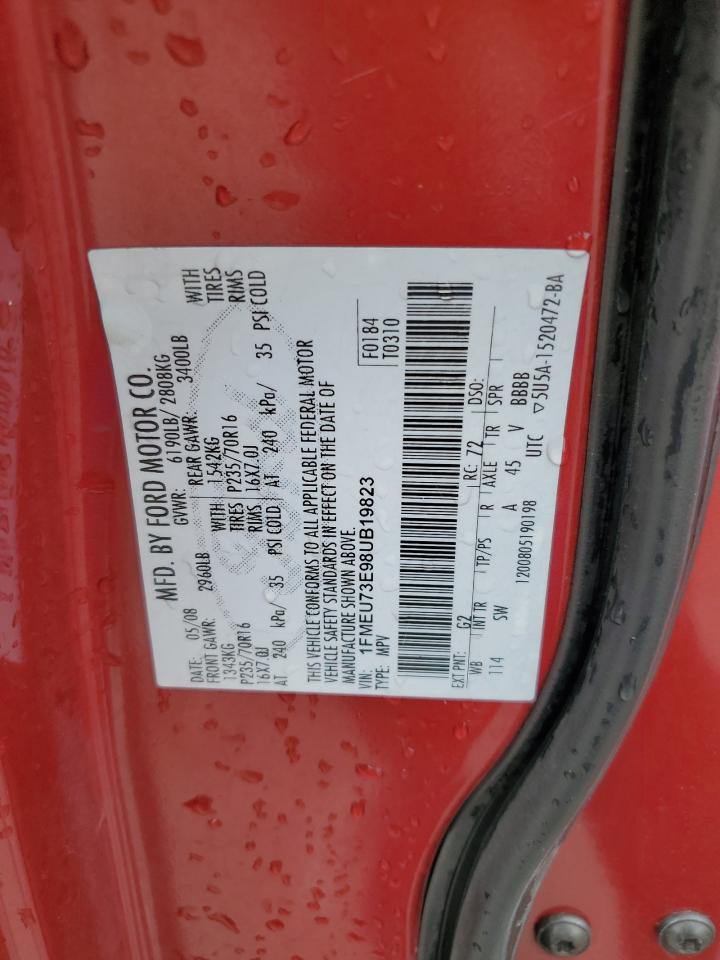 2008 Ford Explorer Xlt VIN: 1FMEU73E98UB19823 Lot: 63670344