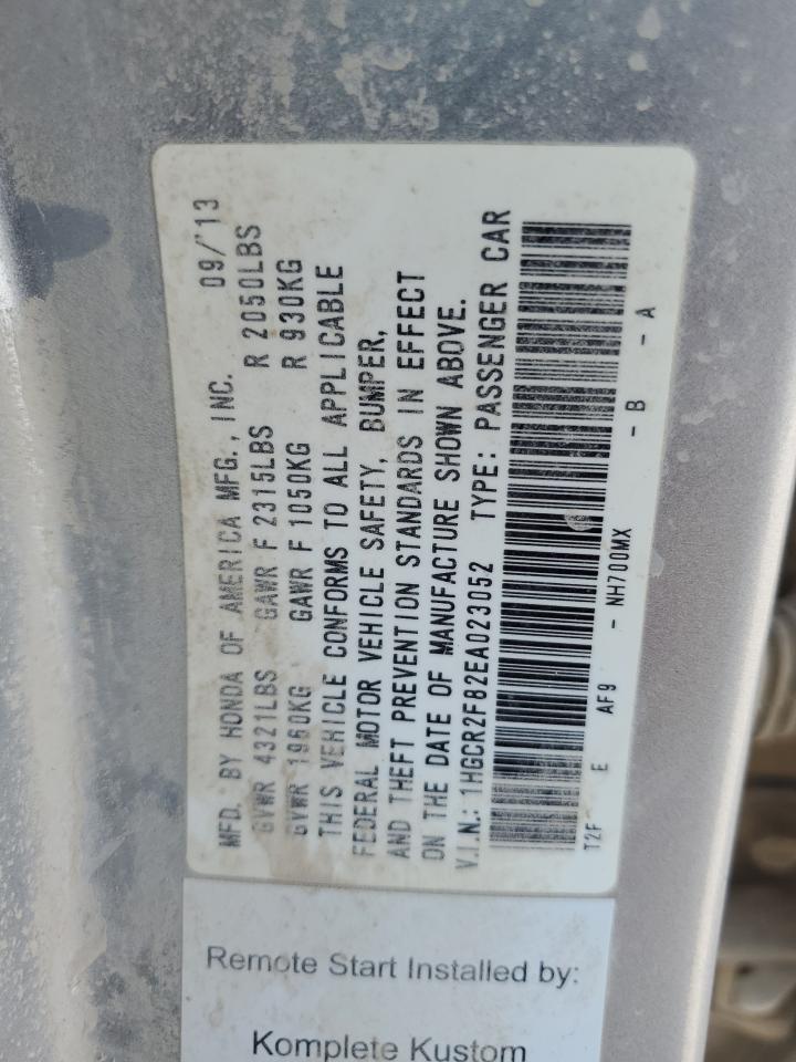 1HGCR2F82EA023052 2014 Honda Accord Exl