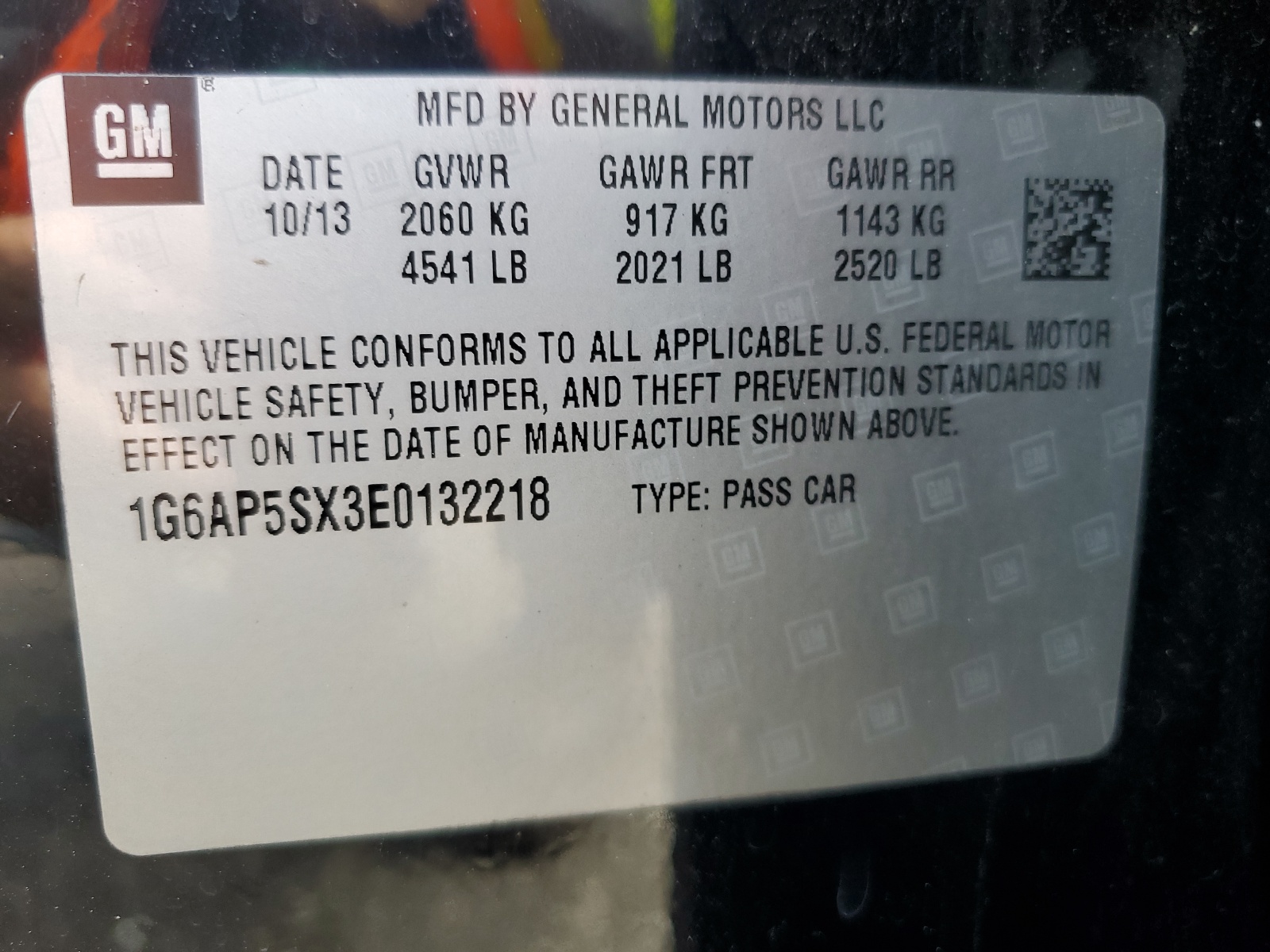 1G6AP5SX3E0132218 2014 Cadillac Cts