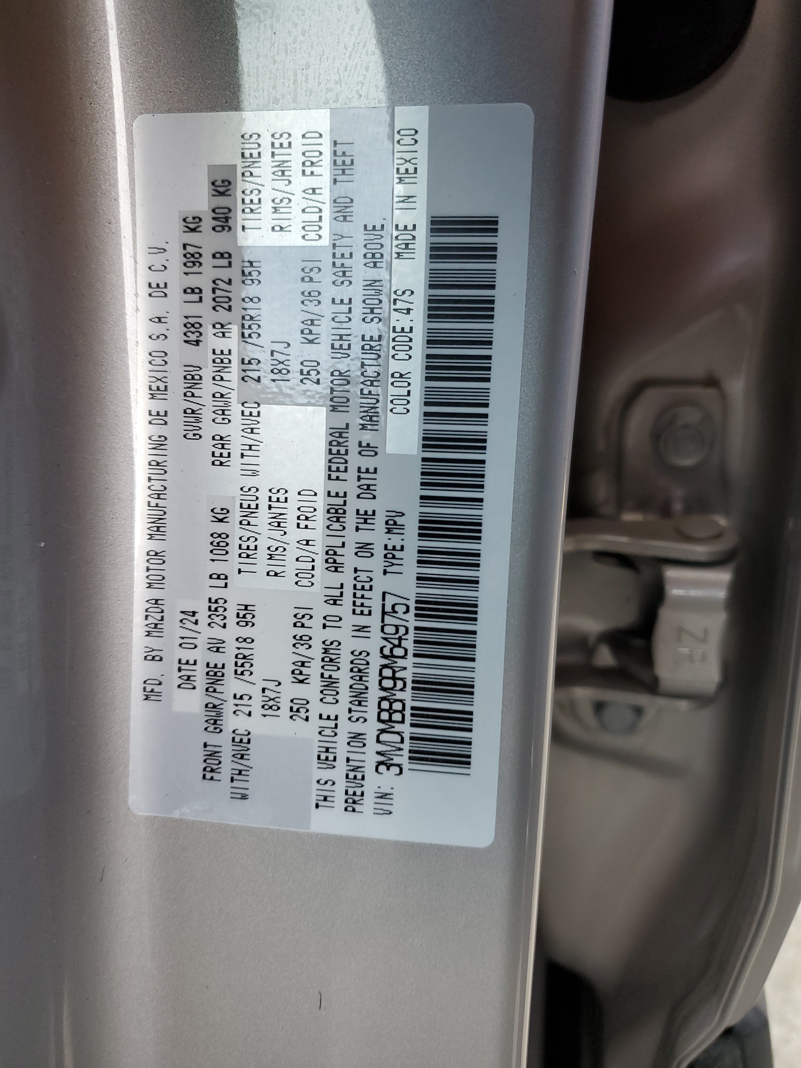 3MVDMBBM9RM649757 2024 Mazda Cx-30 Select