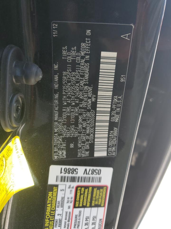 5TDDK3DC1DS055657 2013 Toyota Sienna Xle