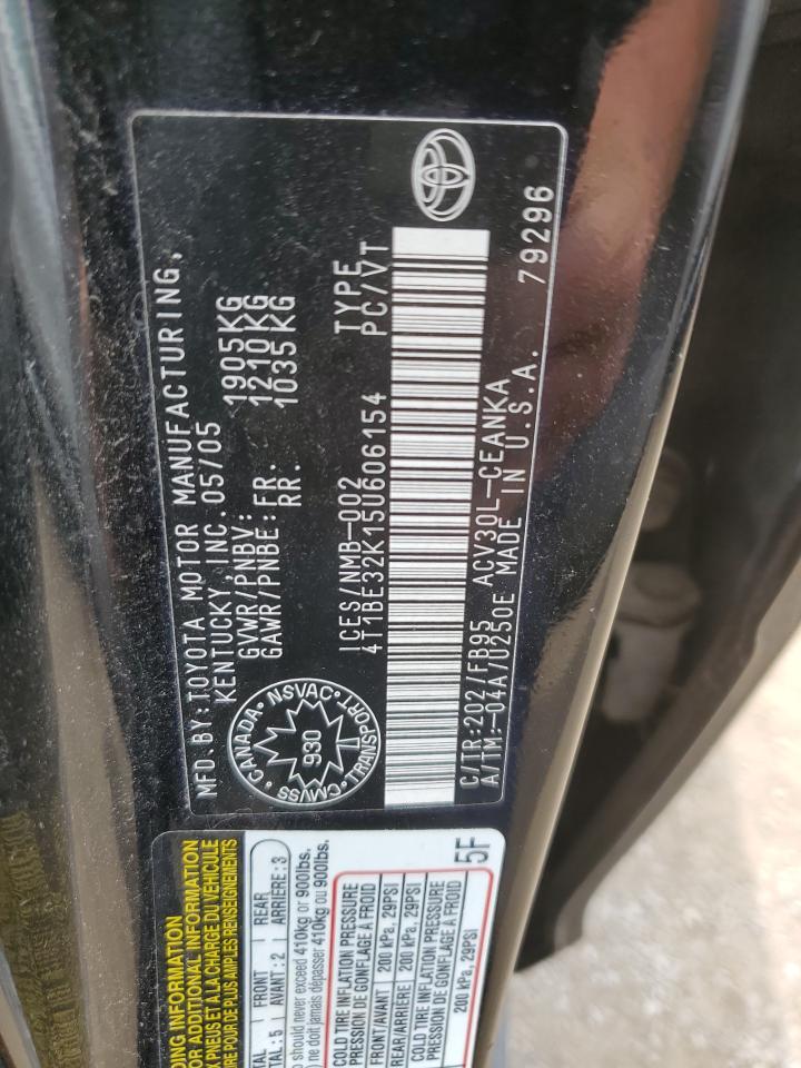 2005 Toyota Camry Le VIN: 4T1BE32K15U606154 Lot: 62480644