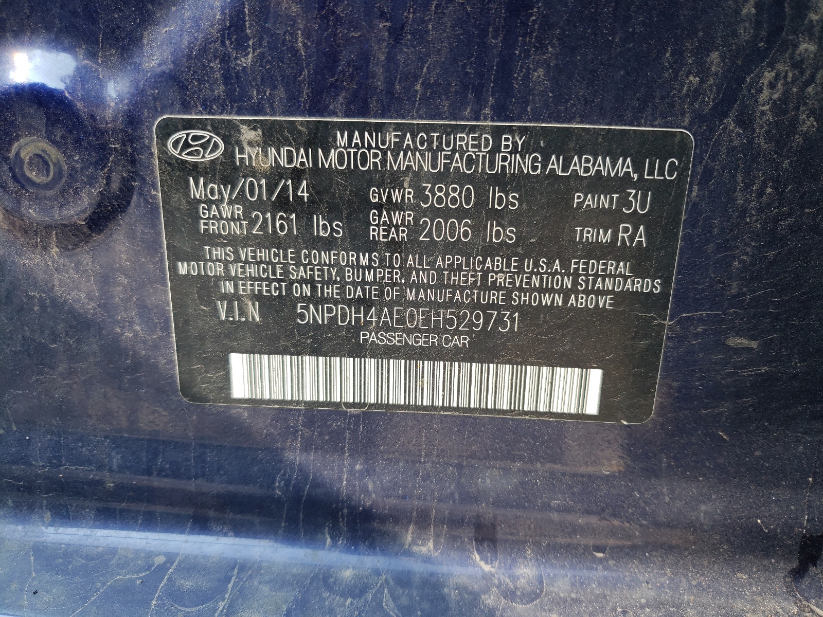 5NPDH4AE0EH529731 2014 Hyundai Elantra Se