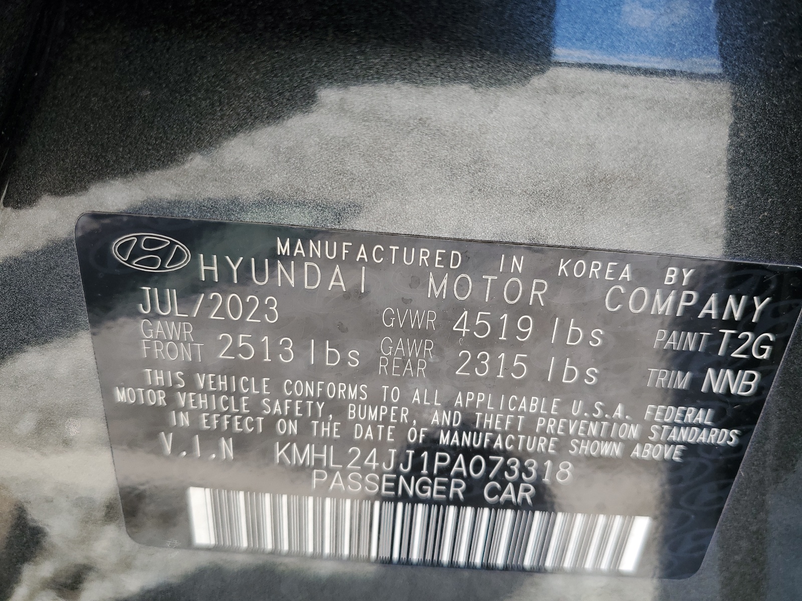 KMHL24JJ1PA073318 2023 Hyundai Sonata Hybrid