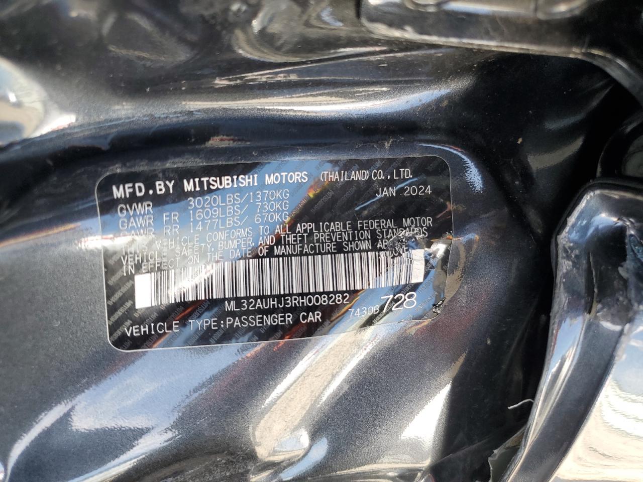 ML32AUHJ3RH008282 2024 Mitsubishi Mirage Es