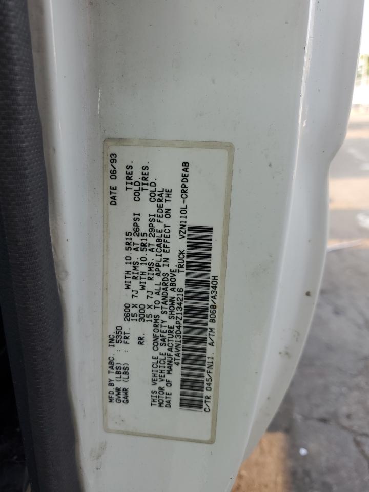 1993 Toyota Pickup 1/2 Ton Extra Long Wheelbase Dx VIN: 4TAVN13D4PZ134216 Lot: 64714644