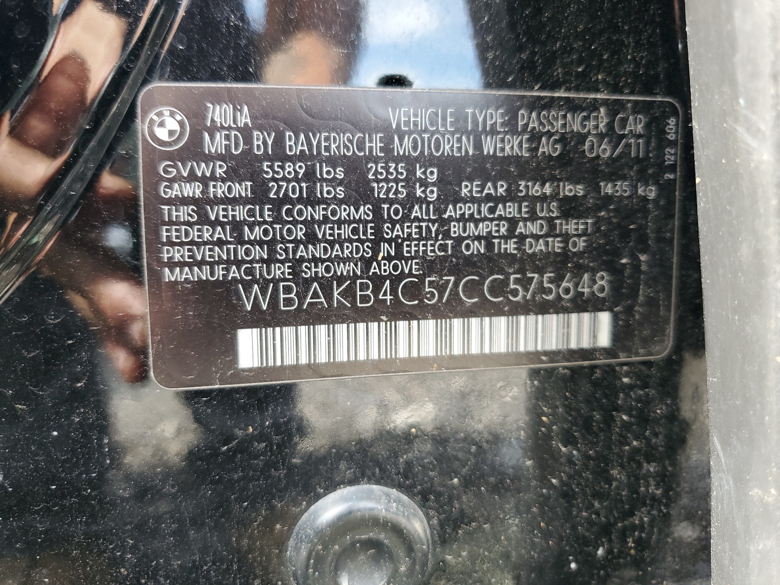 WBAKB4C57CC575648 2012 BMW 740 Li