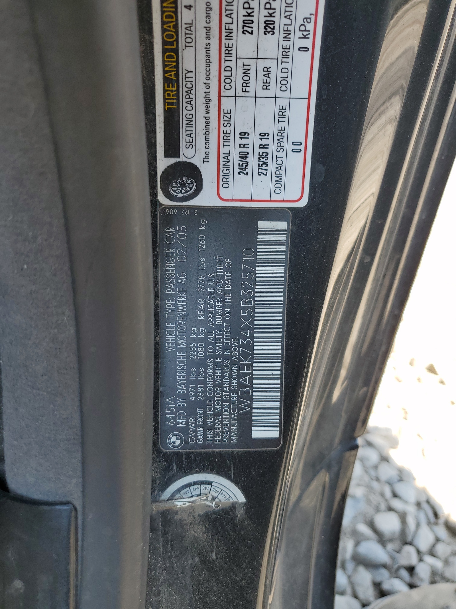 WBAEK734X5B325710 2005 BMW 645 Ci Automatic