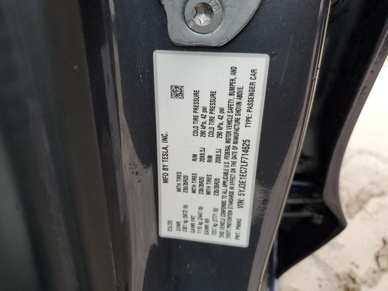 5YJ3E1EC7LF714625 2020 TESLA MODEL 3 - Image 14