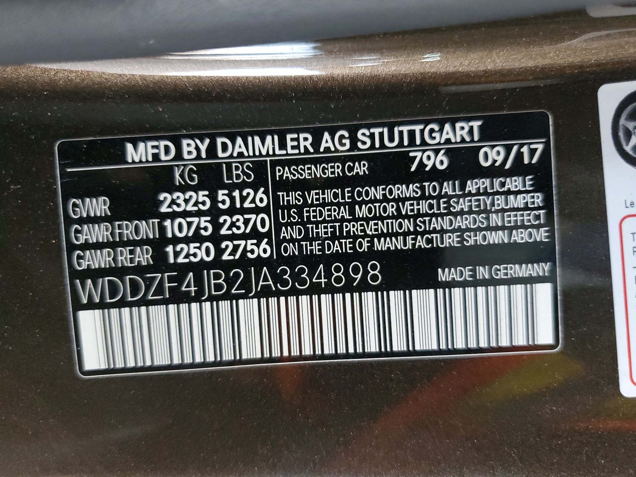 WDDZF4JB2JA334898 2018 Mercedes-Benz E 300