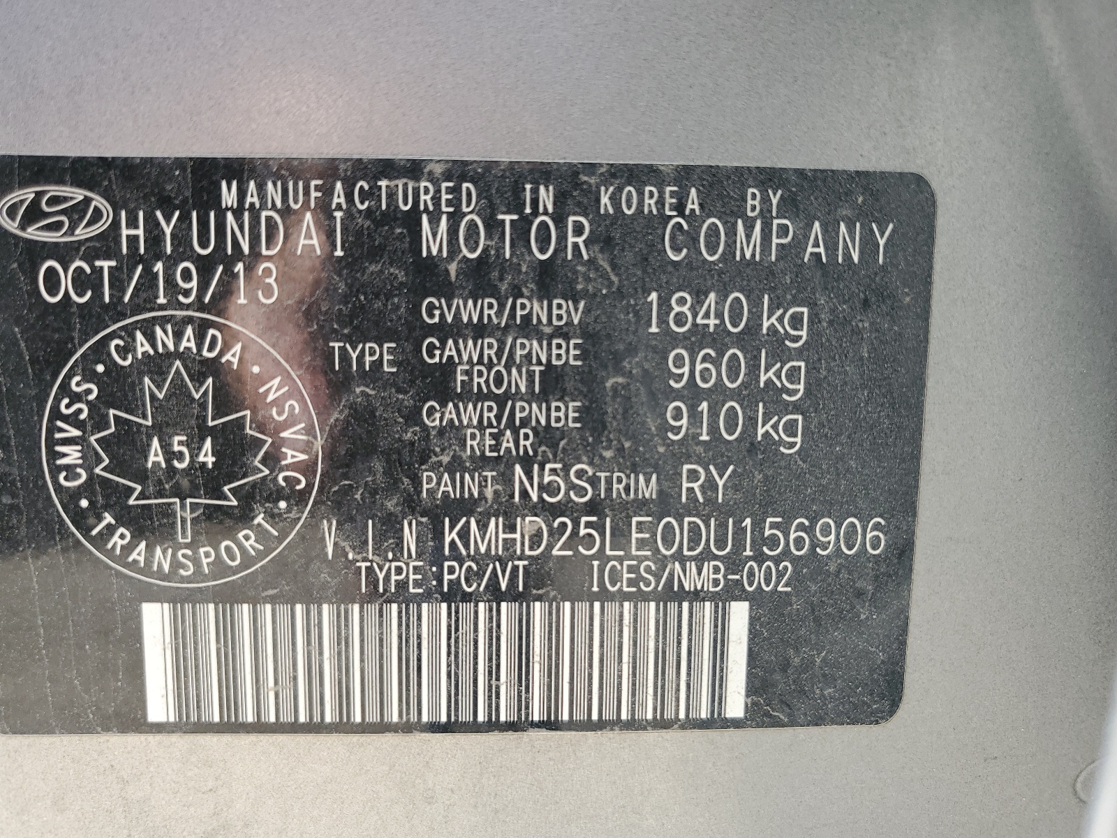 KMHD25LE0DU156906 2013 Hyundai Elantra Gt