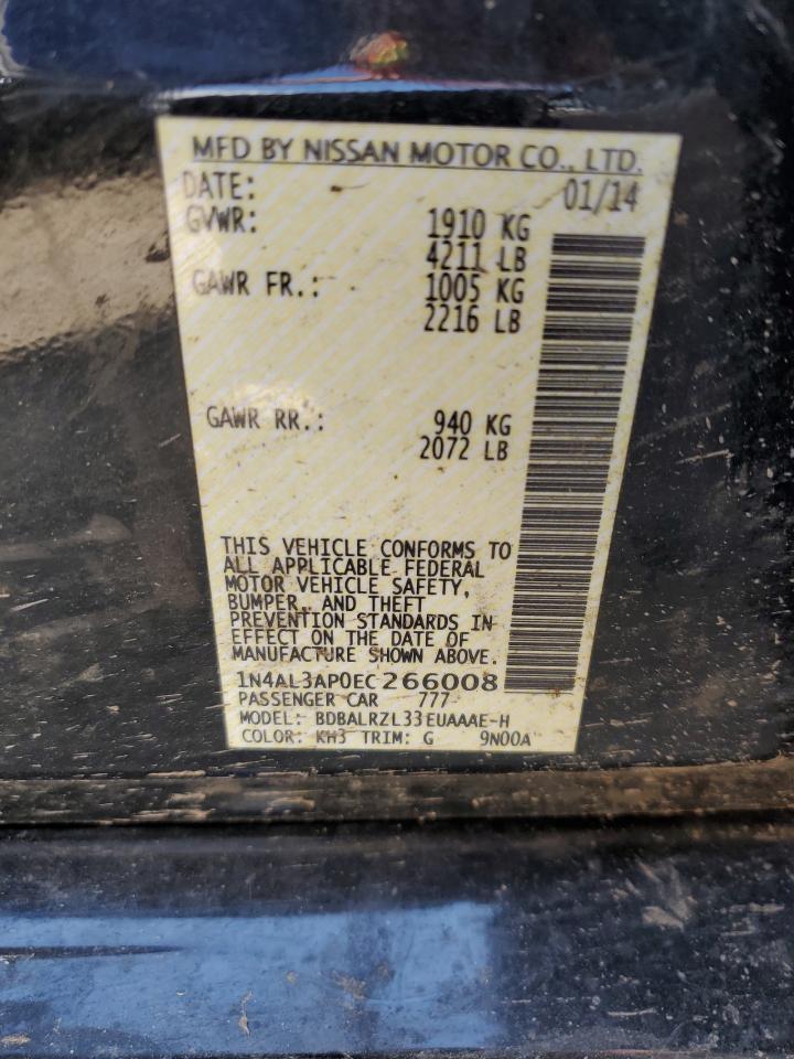 2014 Nissan Altima 2.5 VIN: 1N4AL3AP0EC266008 Lot: 58918154