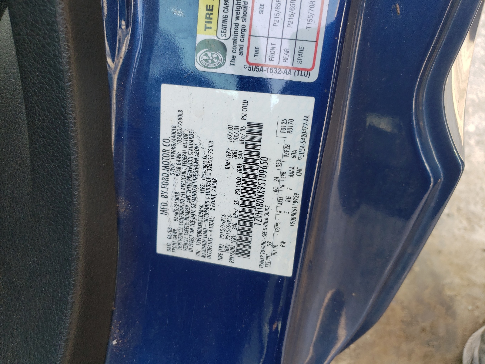 1ZVHT80NX95109650 2009 Ford Mustang