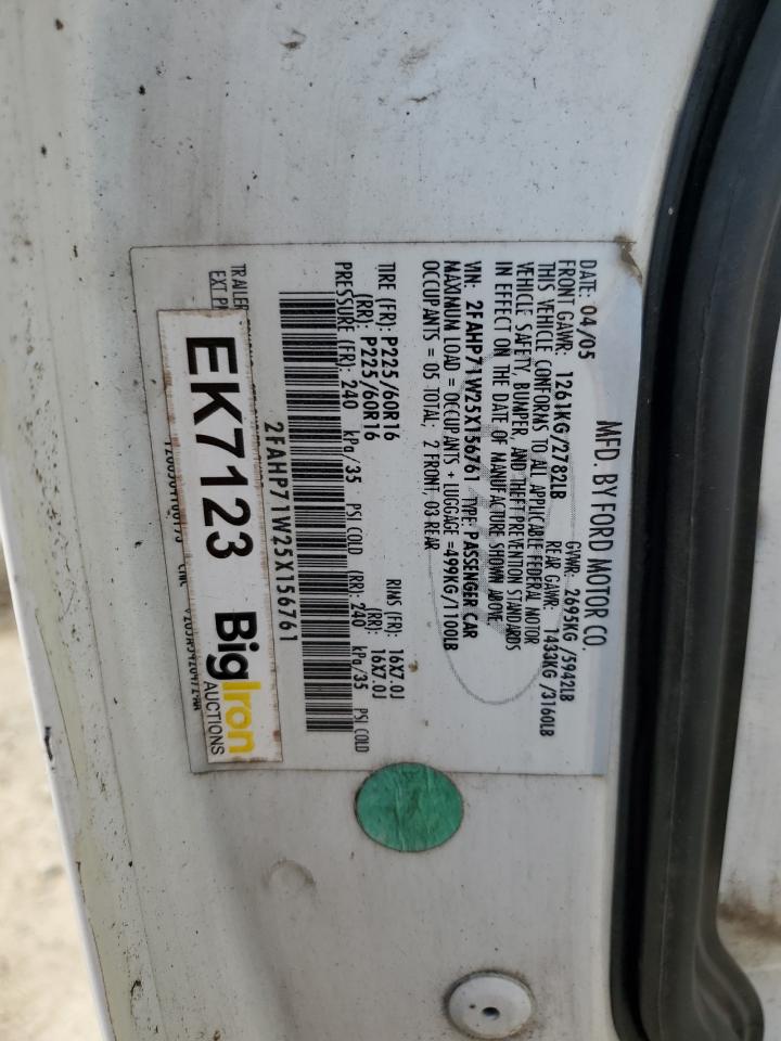 2005 Ford Crown Victoria Police Interceptor VIN: 2FAHP71W25X156761 Lot: 63275344