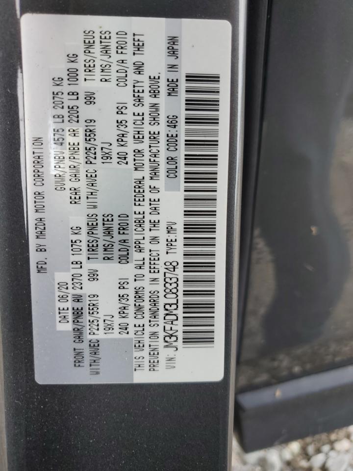 2020 Mazda Cx-5 Grand Touring VIN: JM3KFADM3L0833748 Lot: 63552844