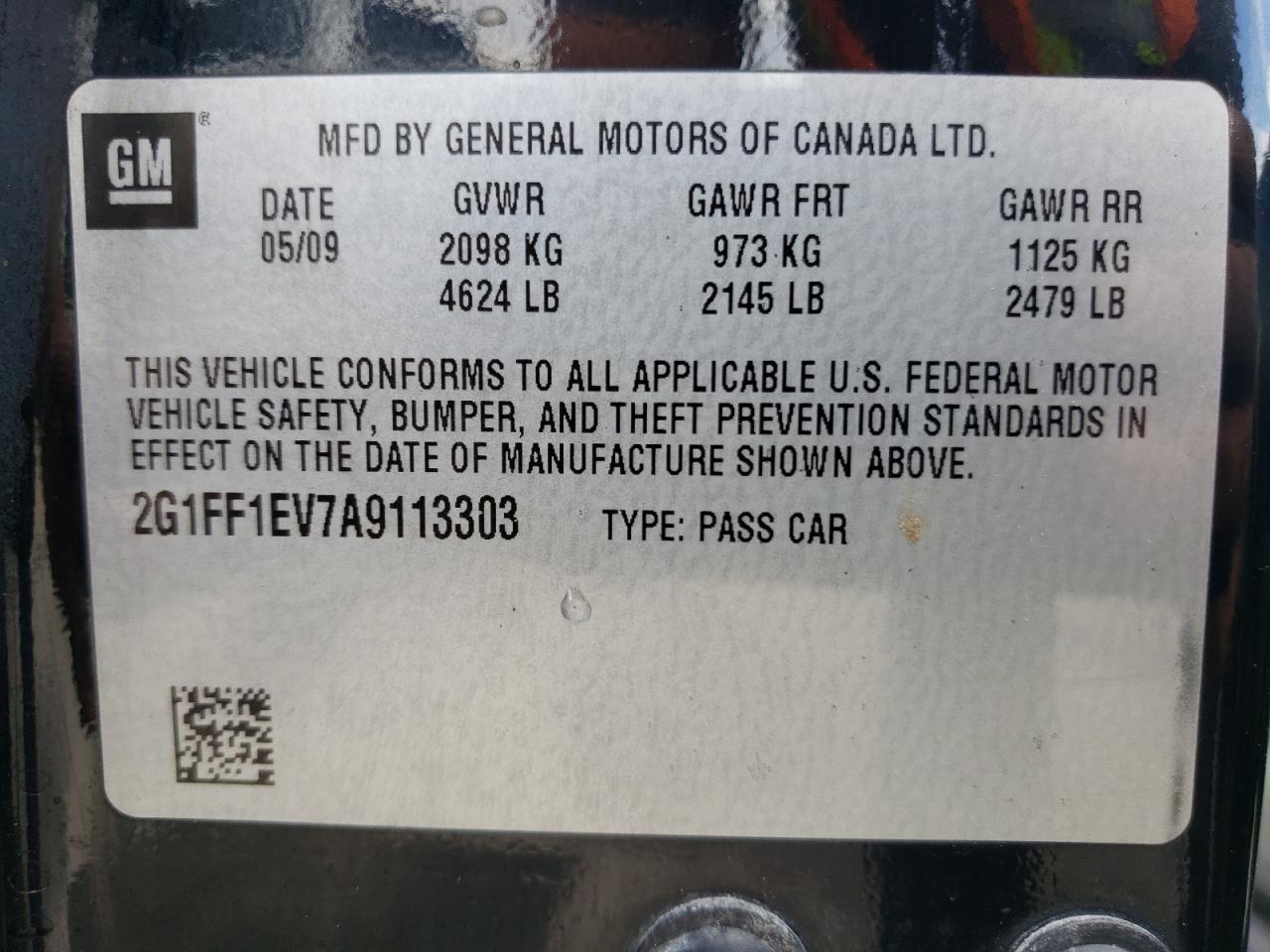 2010 Chevrolet Camaro Lt VIN: 2G1FF1EV7A9113303 Lot: 62472694