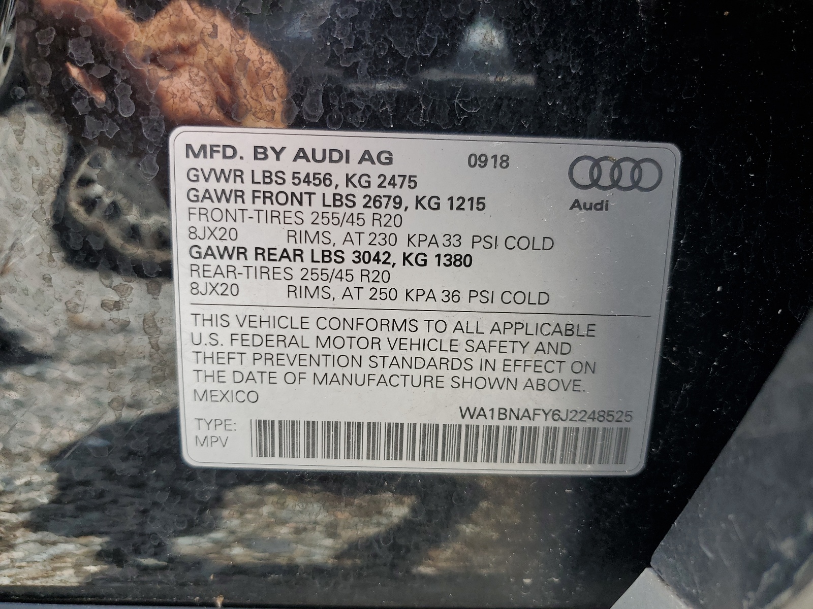 WA1BNAFY6J2248525 2018 Audi Q5 Premium Plus