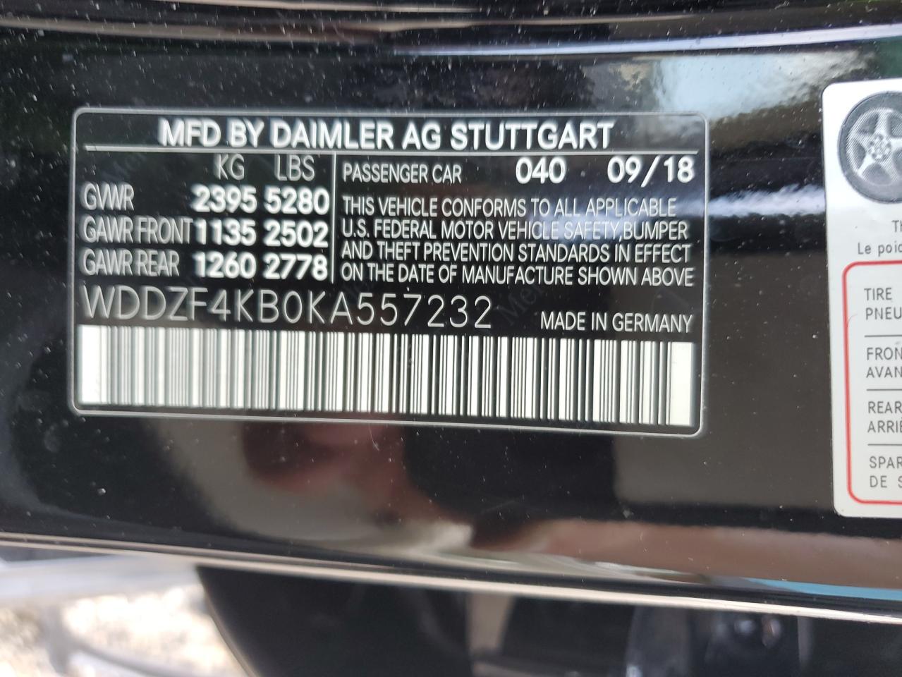 WDDZF4KB0KA557232 2019 Mercedes-Benz E 300 4Matic