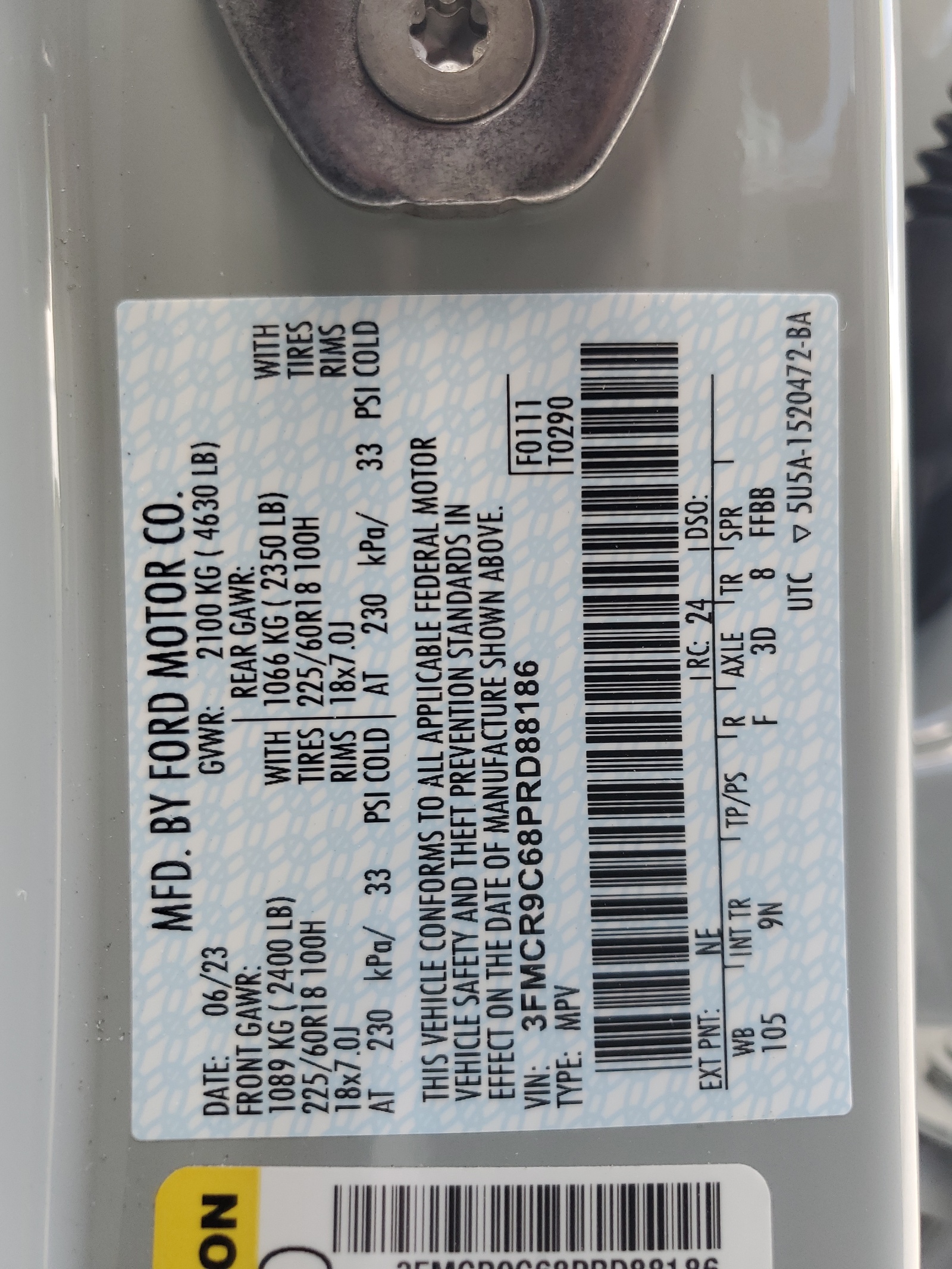 3FMCR9C68PRD88186 2023 Ford Bronco Sport Outer Banks