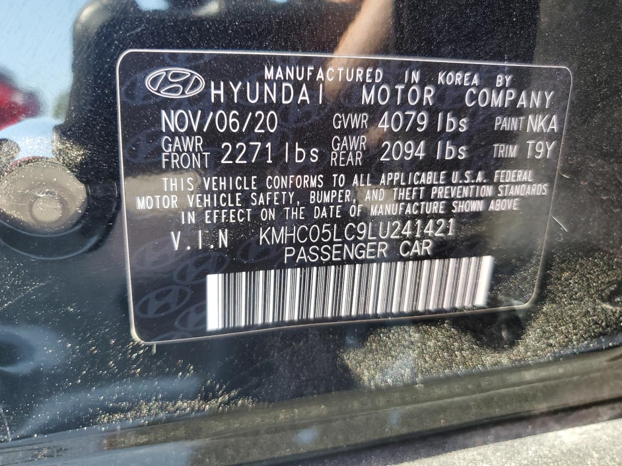 2020 Hyundai Ioniq Limited VIN: KMHC05LC9LU241421 Lot: 61155334