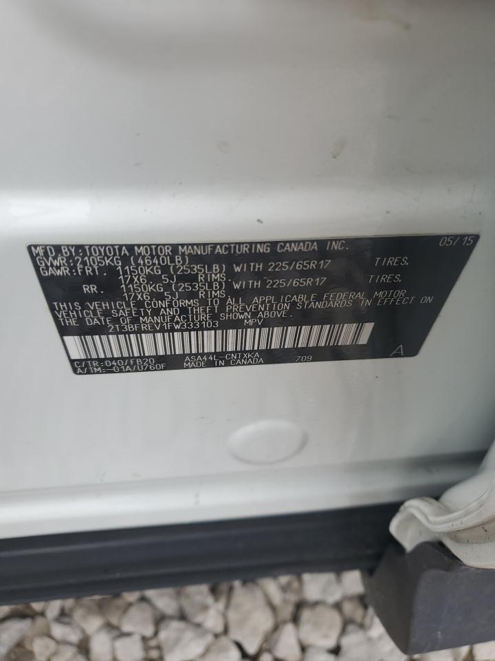 2015 Toyota Rav4 Le VIN: 2T3BFREV1FW333103 Lot: 63471064