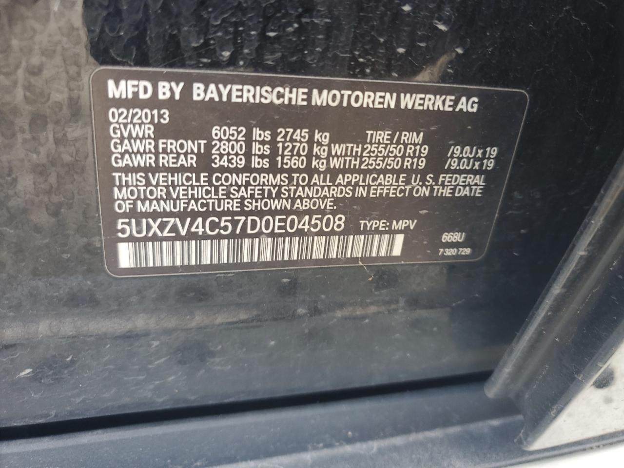 5UXZV4C57D0E04508 2013 BMW X5 xDrive35I