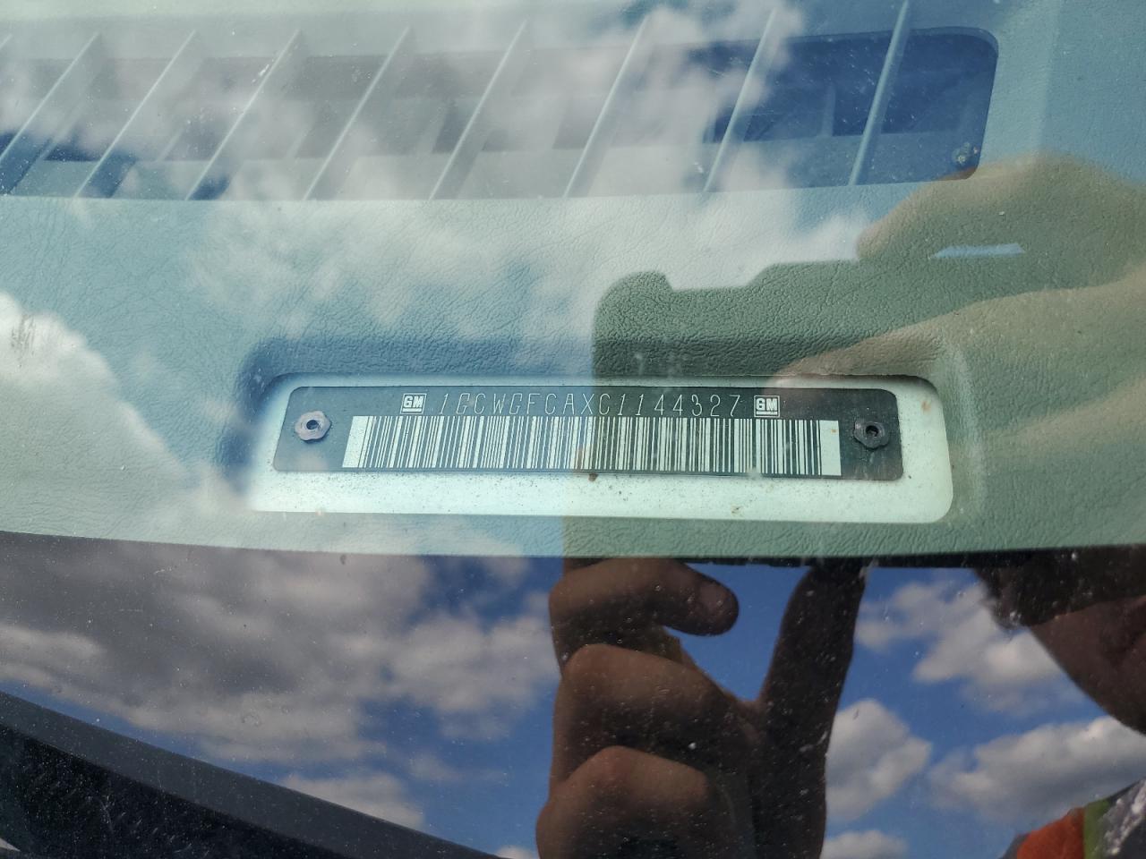 2012 Chevrolet Express G2500 VIN: 1GCWGFCAXC1144327 Lot: 62982824