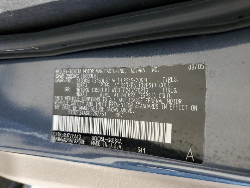 5TDZT34A66S267751 2006 Toyota Sequoia Sr5