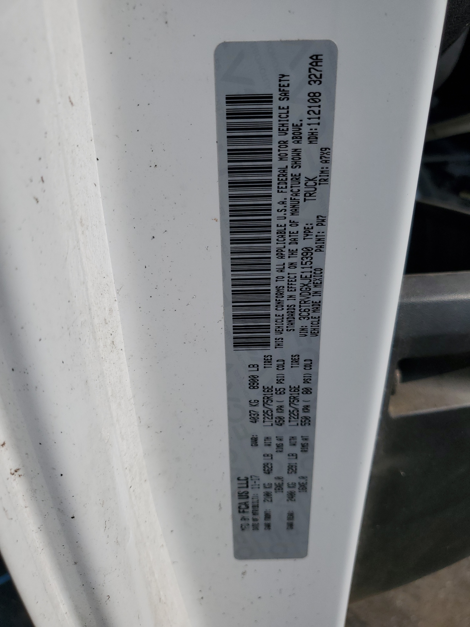 3C6TRVDGXJE115390 2018 Ram Promaster 2500 2500 High